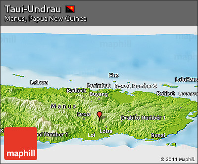 Physical Panoramic Map of Taui-Undrau