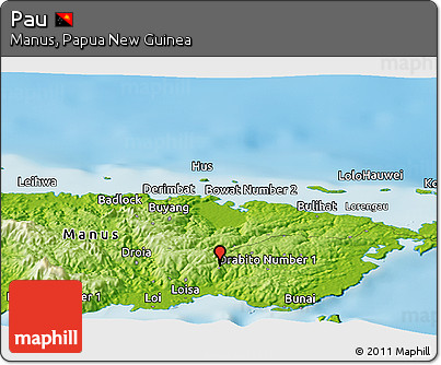 Physical Panoramic Map of Pau