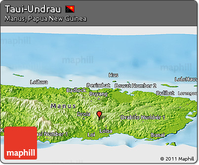 Physical Panoramic Map of Taui-Undrau