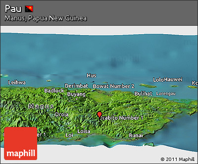 Satellite Panoramic Map of Pau