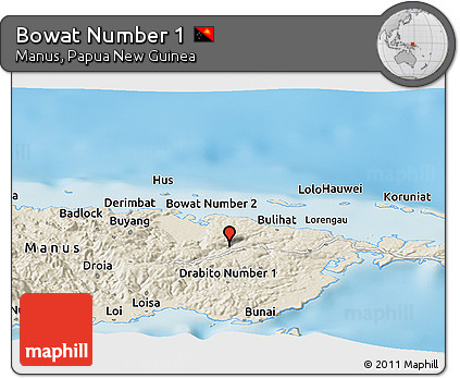 Shaded Relief Panoramic Map of Bowat Number 1