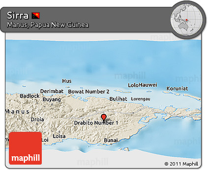 Shaded Relief Panoramic Map of Sirra