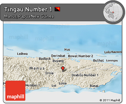 Shaded Relief Panoramic Map of Tingau Number 1