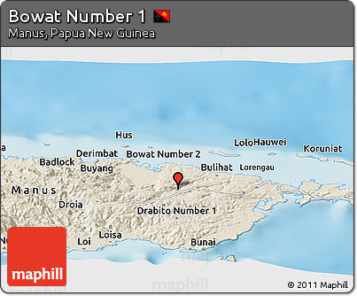 Shaded Relief Panoramic Map of Bowat Number 1