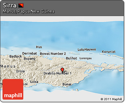 Shaded Relief Panoramic Map of Sirra