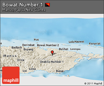 Shaded Relief Panoramic Map of Bowat Number 1
