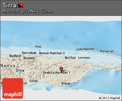Shaded Relief Panoramic Map of Sirra