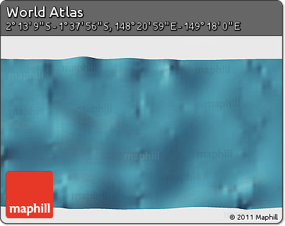 Satellite 3D Map of the Area around 1° 55' 32" S, 148° 49' 29" E