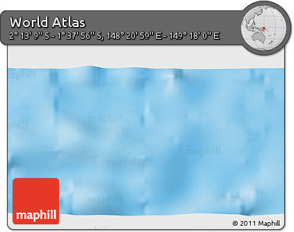 Shaded Relief 3D Map of the Area around 1° 55' 32" S, 148° 49' 29" E