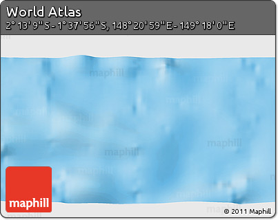 Shaded Relief 3D Map of the Area around 1° 55' 32" S, 148° 49' 29" E