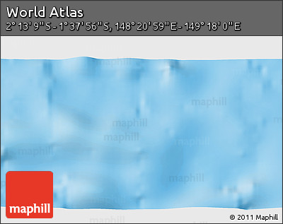 Shaded Relief 3D Map of the Area around 1° 55' 32" S, 148° 49' 29" E
