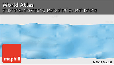 Physical Panoramic Map of the Area around 1° 55' 32" S, 148° 49' 29" E