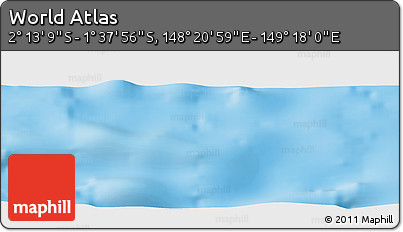 Physical Panoramic Map of the Area around 1° 55' 32" S, 148° 49' 29" E
