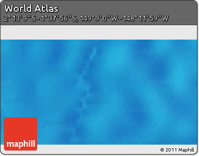 Physical 3D Map of the Area around 1° 55' 32" S, 148° 40' 30" W