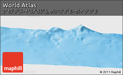 Physical Panoramic Map of the Area around 1° 55' 32" S, 150° 31' 30" E