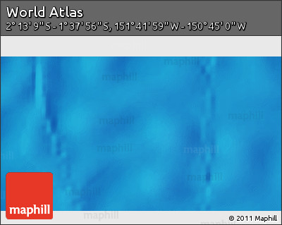 Shaded Relief 3D Map of the Area around 1° 55' 32" S, 151° 13' 29" W