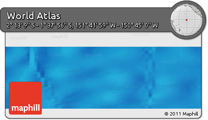 Shaded Relief Panoramic Map of the Area around 1° 55' 32" S, 151° 13' 29" W