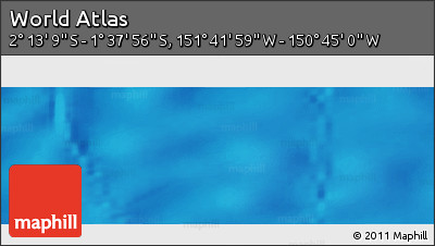 Shaded Relief Panoramic Map of the Area around 1° 55' 32" S, 151° 13' 29" W