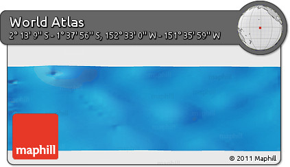 Physical Panoramic Map of the Area around 1° 55' 32" S, 152° 4' 29" W