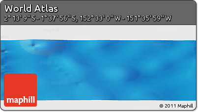 Physical Panoramic Map of the Area around 1° 55' 32" S, 152° 4' 29" W