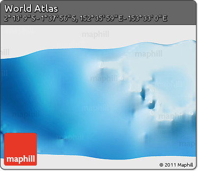 Physical 3D Map of the Area around 1° 55' 32" S, 153° 4' 29" E