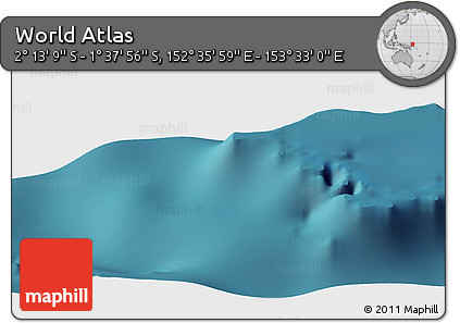 Satellite Panoramic Map of the Area around 1° 55' 32" S, 153° 4' 29" E