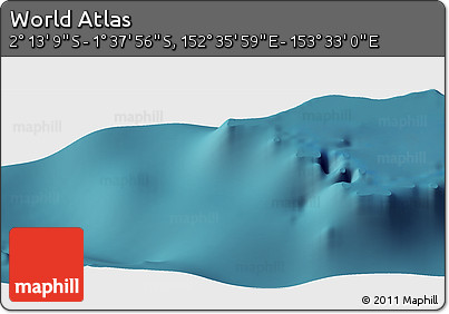 Satellite Panoramic Map of the Area around 1° 55' 32" S, 153° 4' 29" E