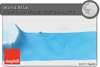 Physical Panoramic Map of the Area around 1° 55' 32" S, 153° 55' 30" E