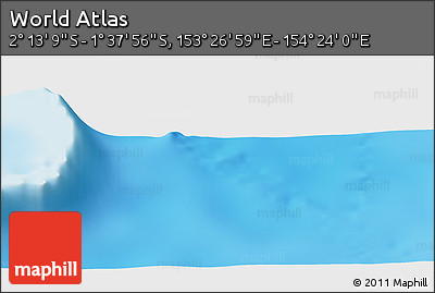 Physical Panoramic Map of the Area around 1° 55' 32" S, 153° 55' 30" E