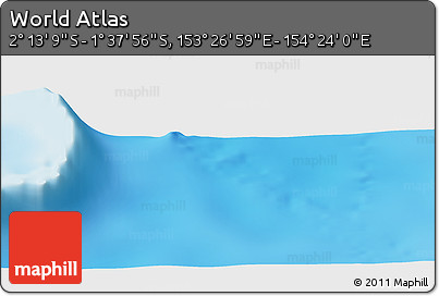 Physical Panoramic Map of the Area around 1° 55' 32" S, 153° 55' 30" E