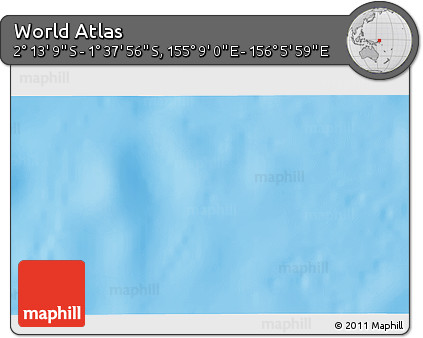 Shaded Relief 3D Map of the Area around 1° 55' 32" S, 155° 37' 30" E