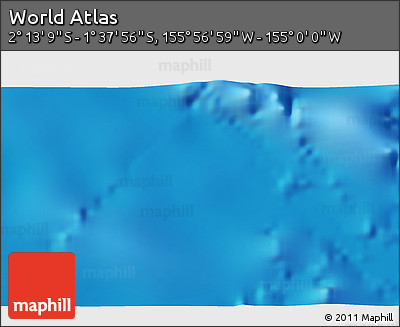 Physical 3D Map of the Area around 1° 55' 32" S, 155° 28' 29" W