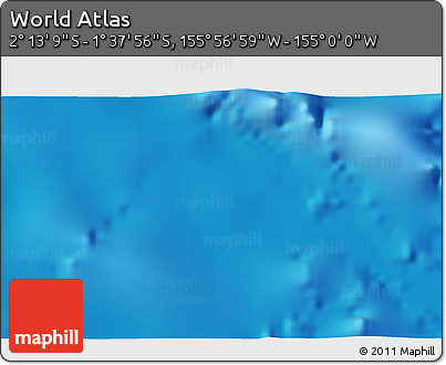 Physical 3D Map of the Area around 1° 55' 32" S, 155° 28' 29" W