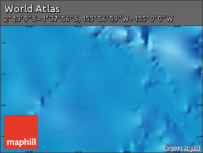 Physical Map of the Area around 1° 55' 32" S, 155° 28' 29" W
