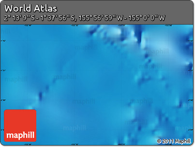 Physical Map of the Area around 1° 55' 32" S, 155° 28' 29" W