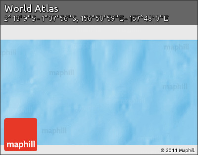 Physical 3D Map of the Area around 1° 55' 32" S, 157° 19' 29" E