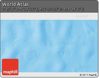 Physical 3D Map of the Area around 1° 55' 32" S, 157° 19' 29" E