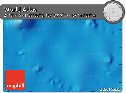 Shaded Relief Map of the Area around 1° 55' 32" S, 157° 10' 30" W