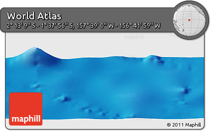 Physical Panoramic Map of the Area around 1° 55' 32" S, 157° 10' 30" W