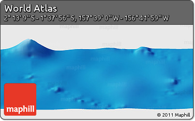 Physical Panoramic Map of the Area around 1° 55' 32" S, 157° 10' 30" W