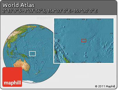 Satellite Location Map of the Area around 1° 55' 32" S, 159° 1' 30" E