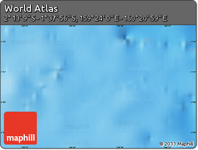 Physical Map of the Area around 1° 55' 32" S, 159° 52' 30" E