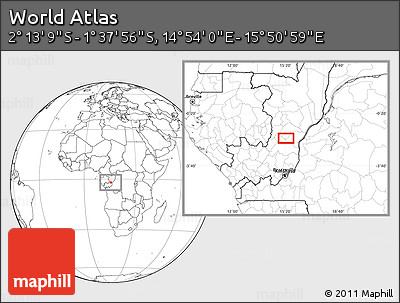 Blank Location Map of the Area around 1° 55' 32" S, 15° 22' 30" E