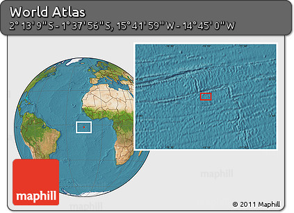 Satellite Location Map of the Area around 1° 55' 32" S, 15° 13' 29" W