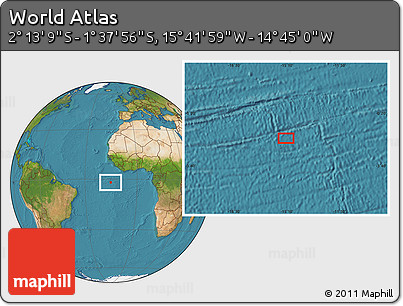 Satellite Location Map of the Area around 1° 55' 32" S, 15° 13' 29" W