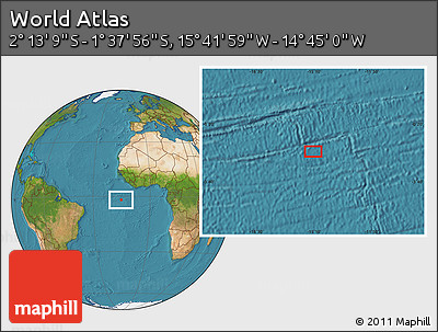 Satellite Location Map of the Area around 1° 55' 32" S, 15° 13' 29" W