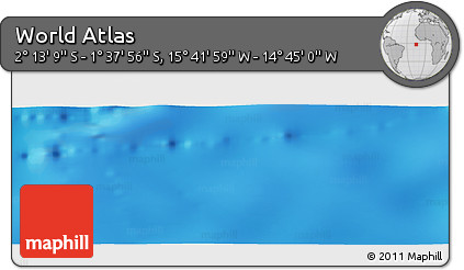 Physical Panoramic Map of the Area around 1° 55' 32" S, 15° 13' 29" W