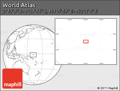 Blank Location Map of the Area around 1° 55' 32" S, 161° 34' 29" E