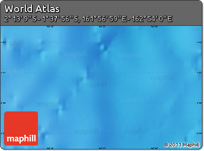 Physical Map of the Area around 1° 55' 32" S, 162° 25' 30" E