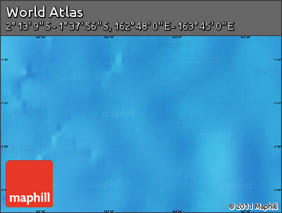 Physical Map of the Area around 1° 55' 32" S, 163° 16' 30" E